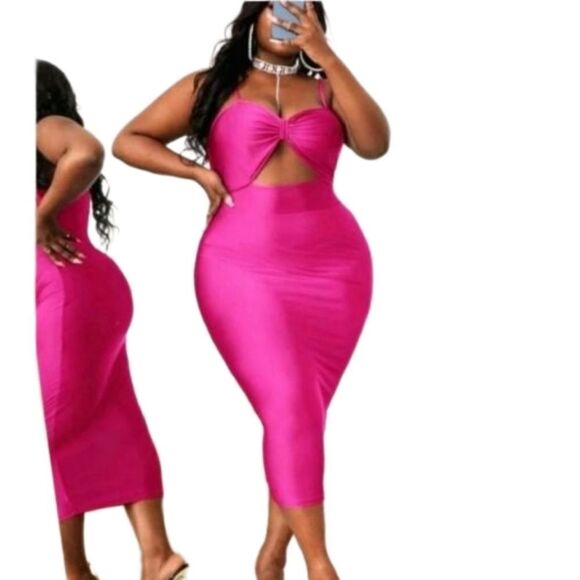 Brand new pretty in pink cut out plus dress sz.1x - Picture 1 of 6